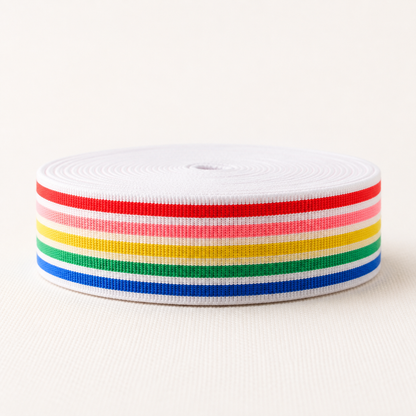 11mm multi coloured elastic ie456, side view