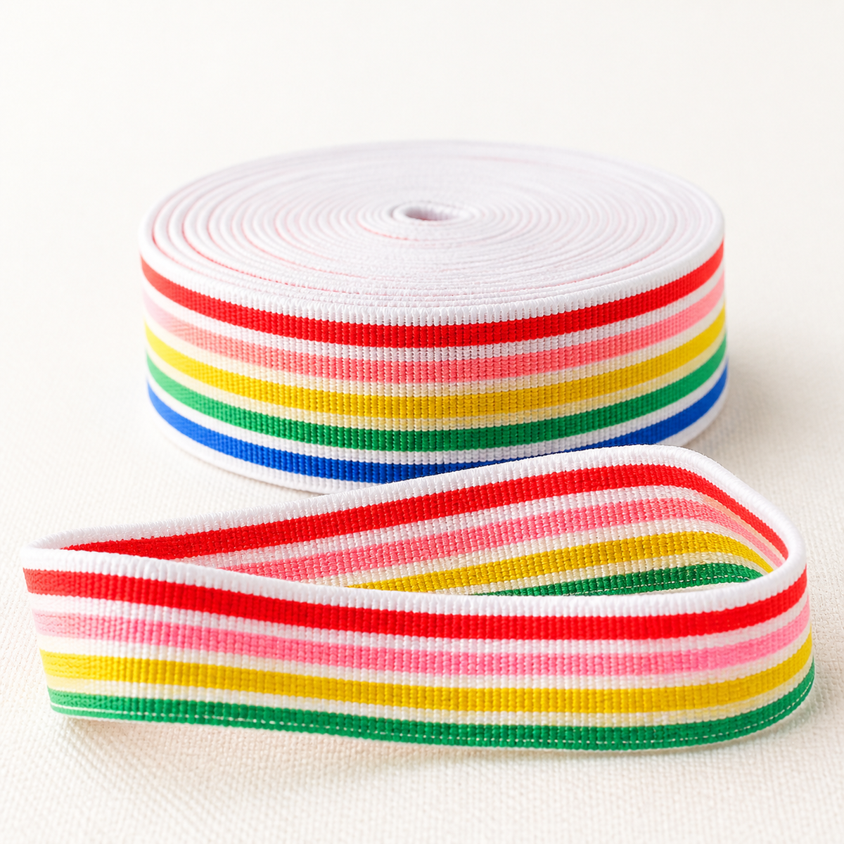 11mm multi coloured elastic on a roll