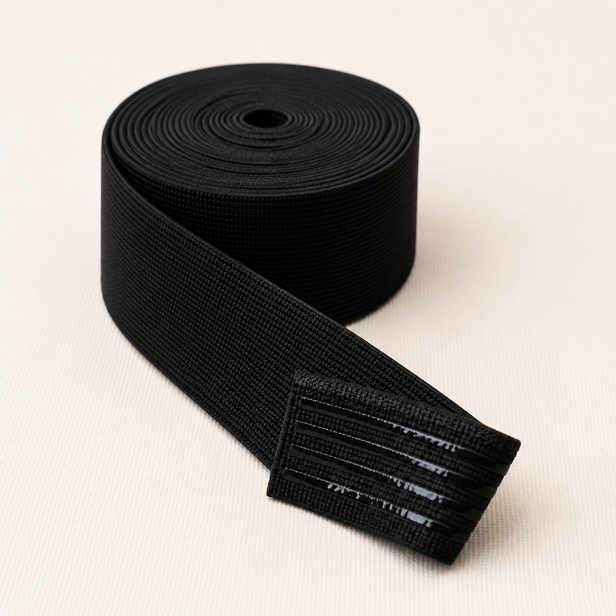 25mm black silicone elastic, hero view