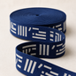 35mm blue woven jacquard elastic with custom logo style pattern