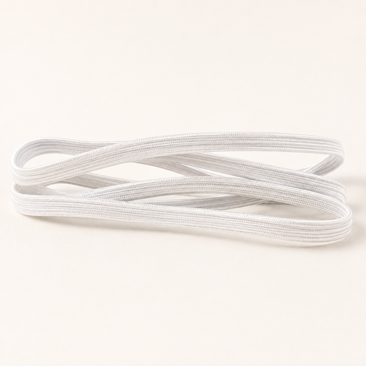 3mm White Braided Elastic – 180m Reel
