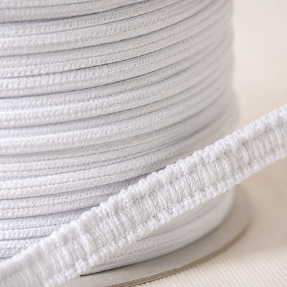 cotton shirring elastic, macro view